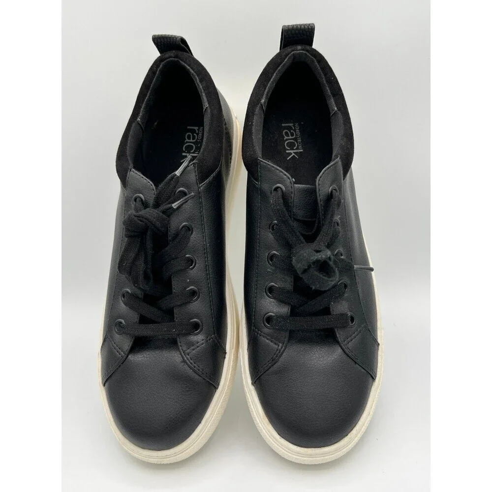 Nordstrom Rack Mens Mraaron Black Lace Up Round Toe Casual Sneakers Shoes Sz 8.5